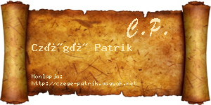 Czégé Patrik névjegykártya