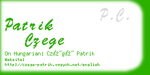 patrik czege business card